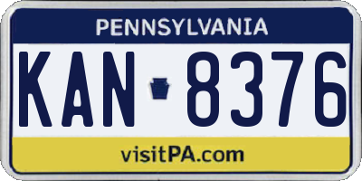 PA license plate KAN8376