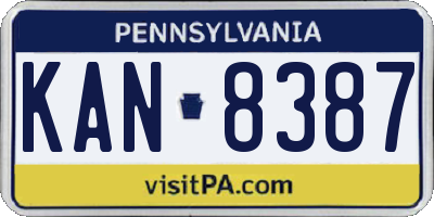 PA license plate KAN8387