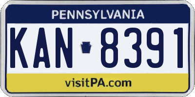 PA license plate KAN8391