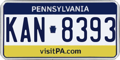 PA license plate KAN8393