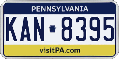 PA license plate KAN8395