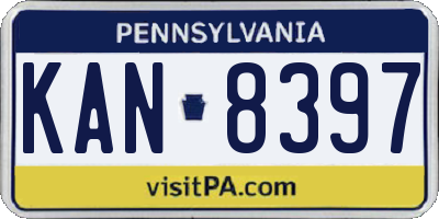 PA license plate KAN8397