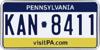 PA license plate KAN8411