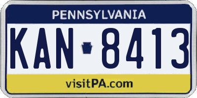 PA license plate KAN8413