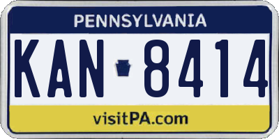 PA license plate KAN8414