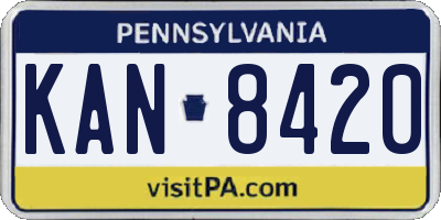 PA license plate KAN8420