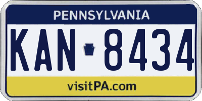 PA license plate KAN8434