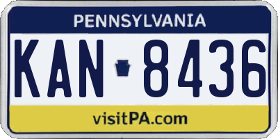 PA license plate KAN8436