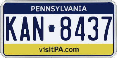 PA license plate KAN8437