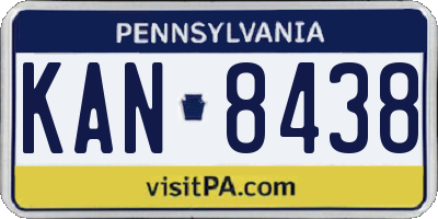 PA license plate KAN8438