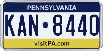 PA license plate KAN8440