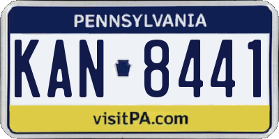 PA license plate KAN8441