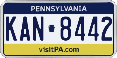 PA license plate KAN8442