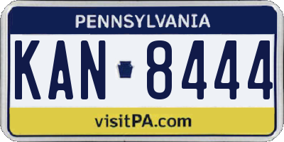 PA license plate KAN8444