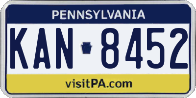 PA license plate KAN8452