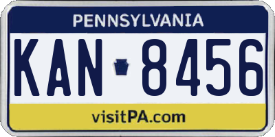 PA license plate KAN8456