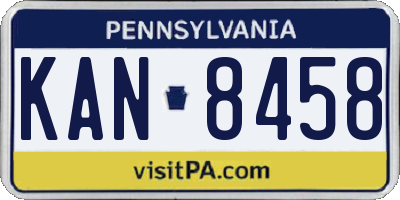 PA license plate KAN8458