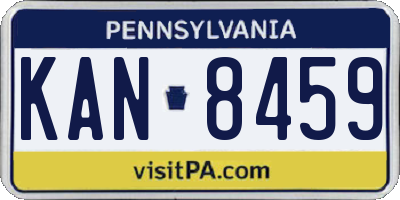 PA license plate KAN8459