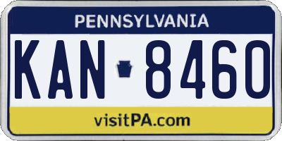 PA license plate KAN8460