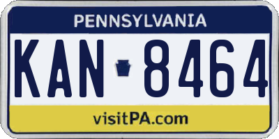 PA license plate KAN8464