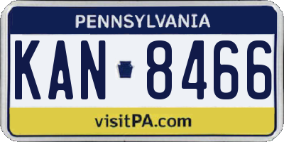 PA license plate KAN8466