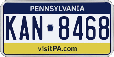 PA license plate KAN8468