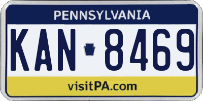 PA license plate KAN8469