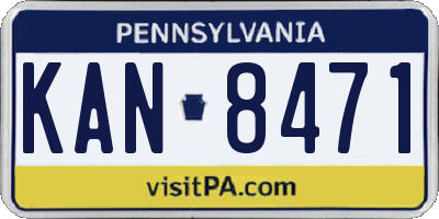 PA license plate KAN8471