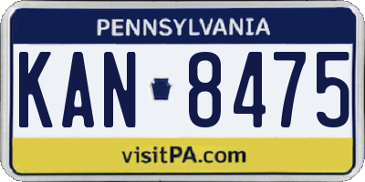 PA license plate KAN8475
