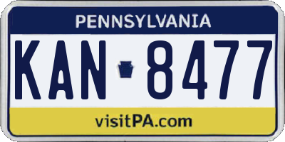 PA license plate KAN8477