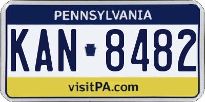 PA license plate KAN8482