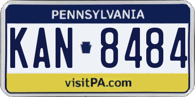 PA license plate KAN8484