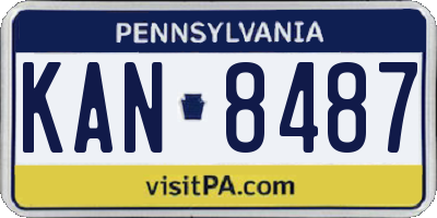 PA license plate KAN8487