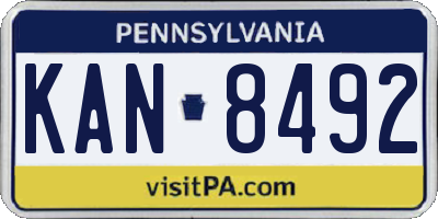 PA license plate KAN8492