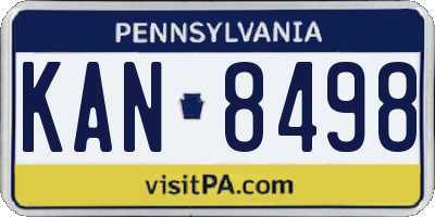 PA license plate KAN8498