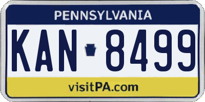 PA license plate KAN8499