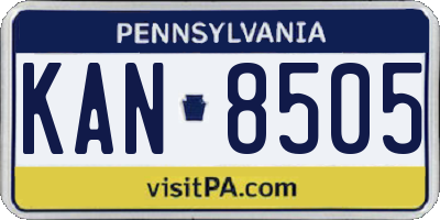 PA license plate KAN8505