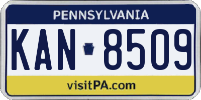 PA license plate KAN8509