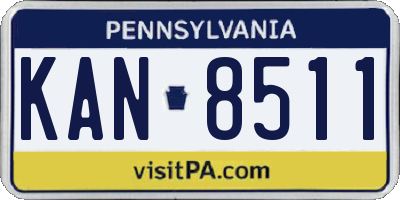 PA license plate KAN8511