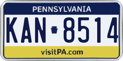 PA license plate KAN8514