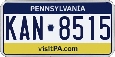 PA license plate KAN8515