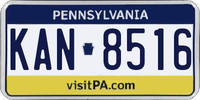 PA license plate KAN8516