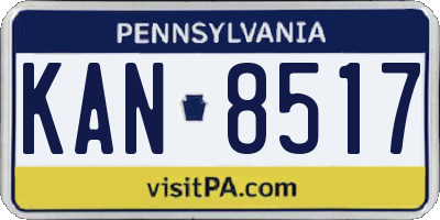 PA license plate KAN8517