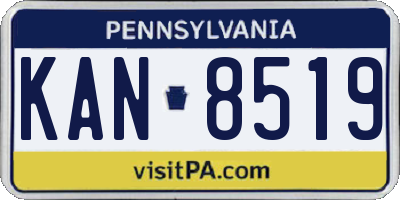 PA license plate KAN8519
