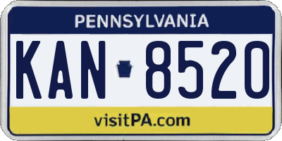 PA license plate KAN8520
