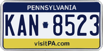 PA license plate KAN8523