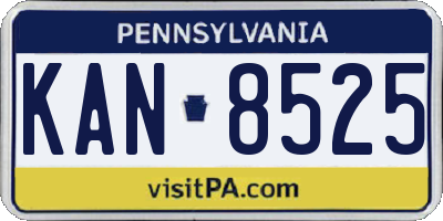 PA license plate KAN8525