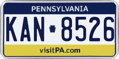 PA license plate KAN8526