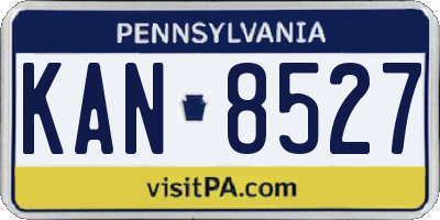 PA license plate KAN8527
