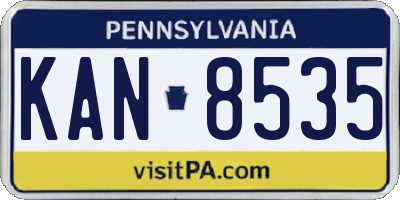 PA license plate KAN8535